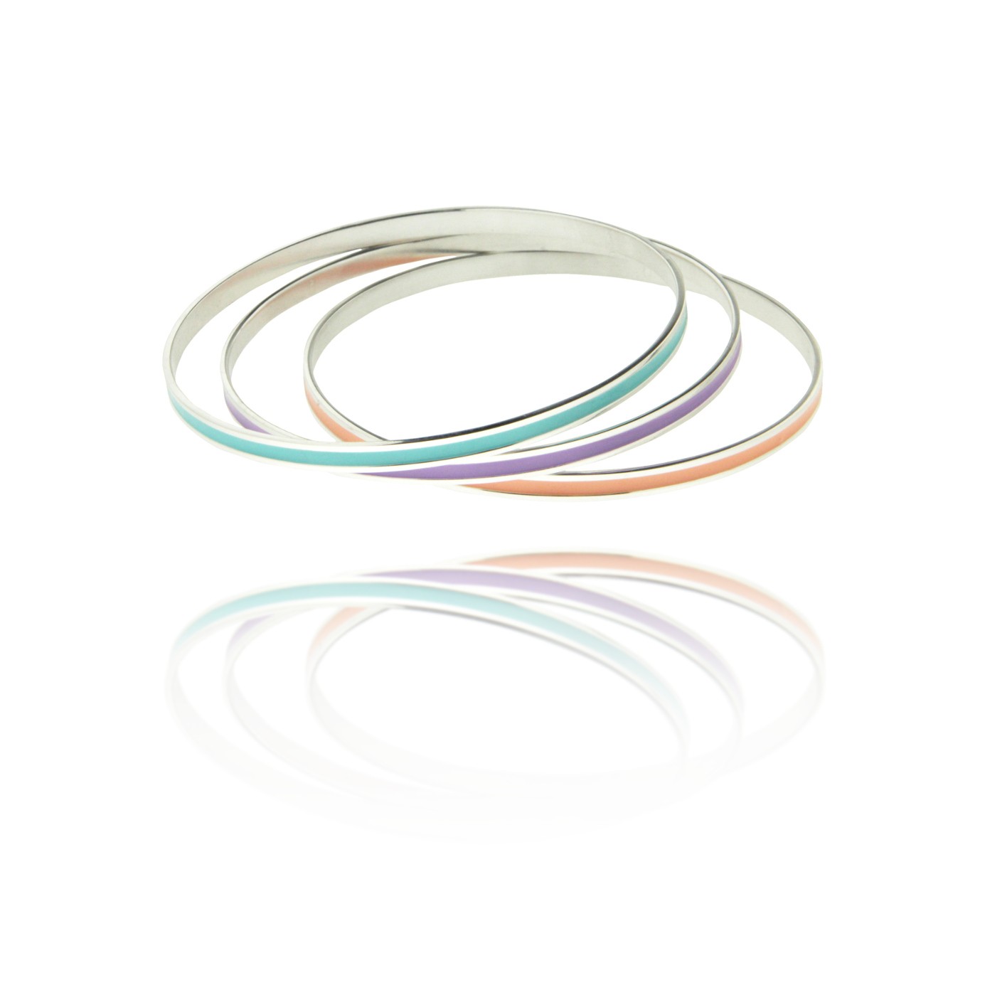 Set di 3 bracciali a schiava con smalto