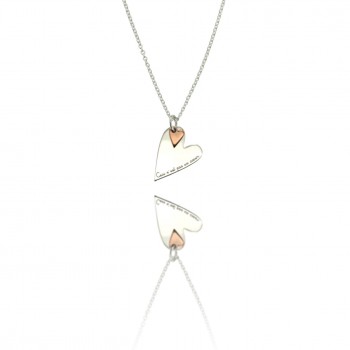 Coeurs - collana in argento e oro 18 kt.