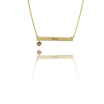 Mantra - collana personalizzabile con cuoricino (giallo)