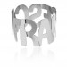 Bracciale a schiava con nome grande bianco
