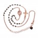 collana a rosario con pietre nere (rosa)